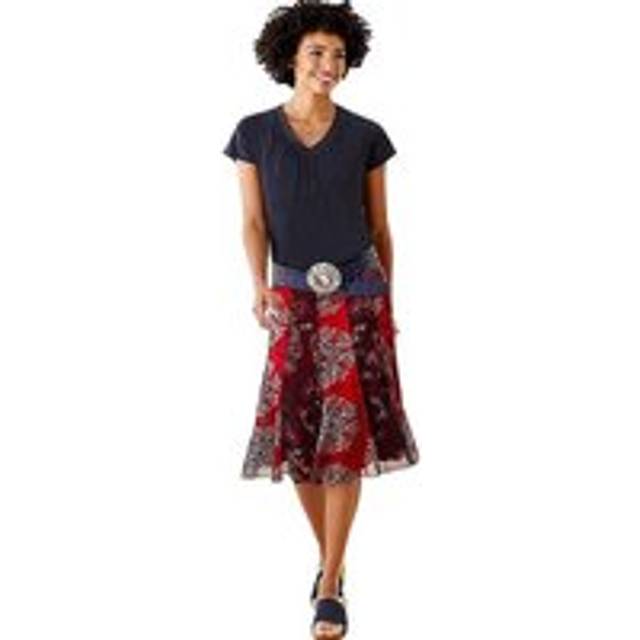 Patterned Maxi Skirt - Red Print