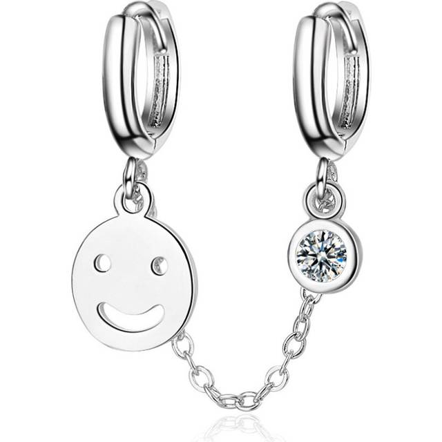 2PCS Copper  Creative Earrings for Women Couple Trendy Simple Smiling Face Jewelry Gifts