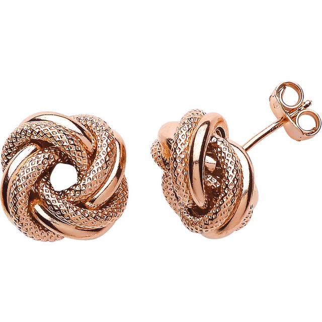 Rose silver jewelco london love me knot stud earrings