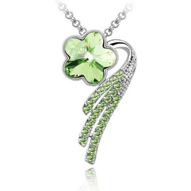Flower Petal Pendant Necklace Jewellery Green Gift