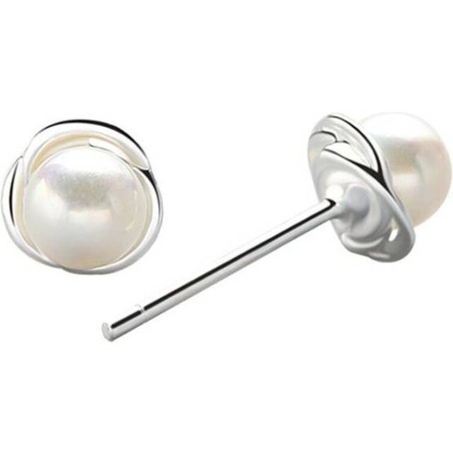 2PCS Romantic Silver plating Earrings Trendy Flower Accessories for Women Wedding Jewelry - Multicoloured