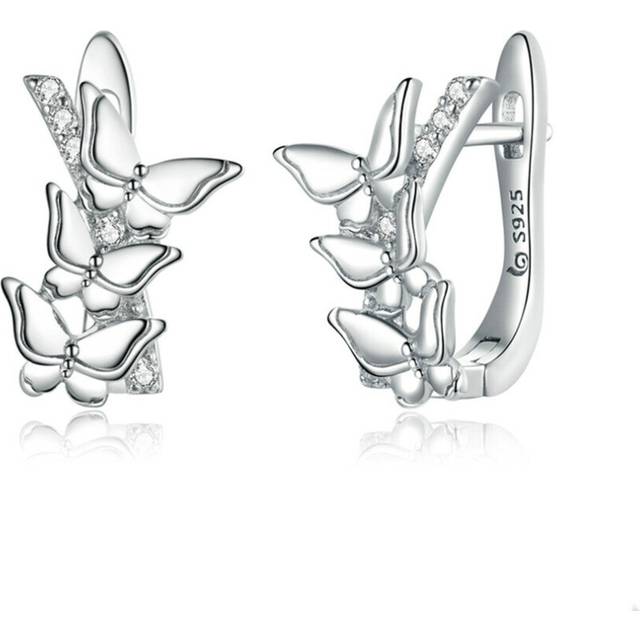 Silver plating Shining Butterflies Stud Earrings for Women Statement Jewelry