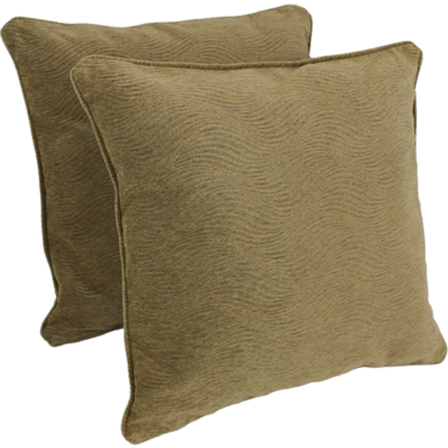 Blazing Needles Corded Jacquard Chenille Floor Pillows (Set of 2), 25, Champagne