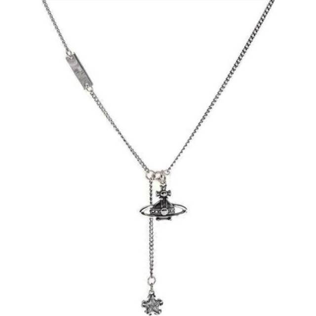 Copper Good Luck Universe Saturn Clavicle Chain Tassel Necklace with Star Pendant for Women - Multicoloured