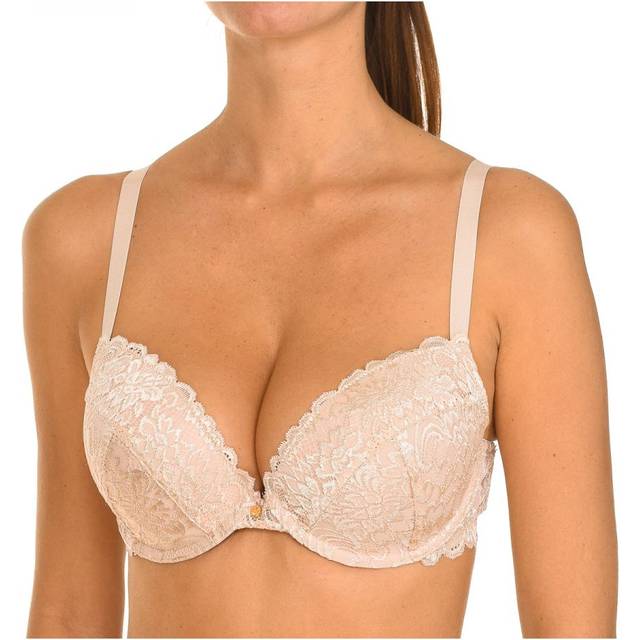 Guess Womens padded underwire bra with elastic sides O77C02PZ00A - Beige - Size 34C