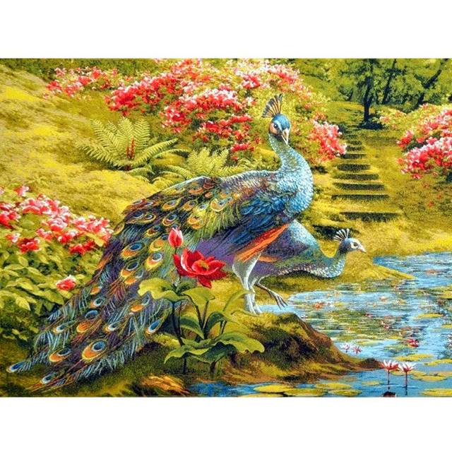 Diamond Mosaic Round Diamond Painting Arrival Flower Animal Home Decoration Rhinestones Pictures 20X30CM