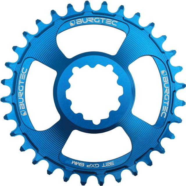 Burgtec ThickThin GXP 6mm Offset Chainring Blue