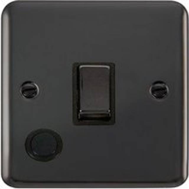 Curved Black Nickel 1 Gang 20A Ingot dp Switch With Flex - Black Trim Se Home