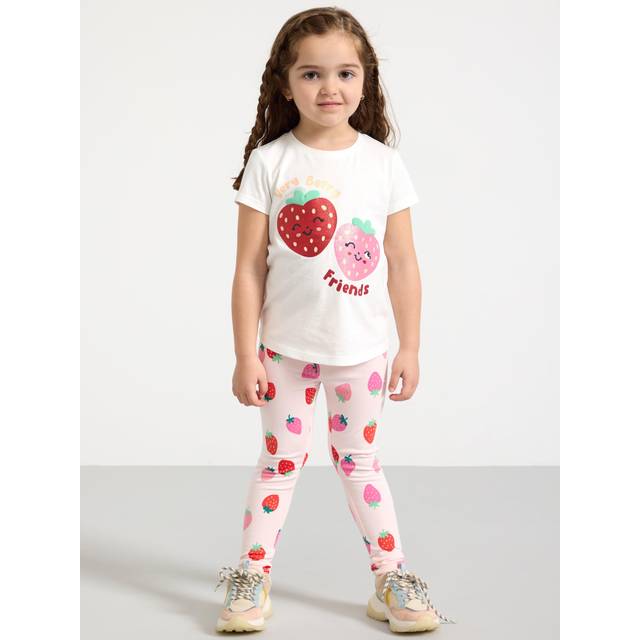 LINDEX Leggings Strawberry Aop |Rosa |128
