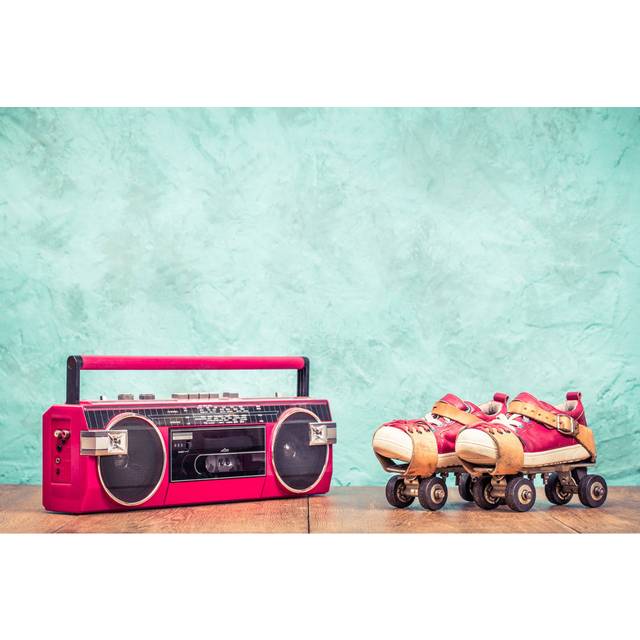 Radio Cassette Tape - Wrapped Canvas Photograph (20cm H x 30cm W x 3.8cm D)