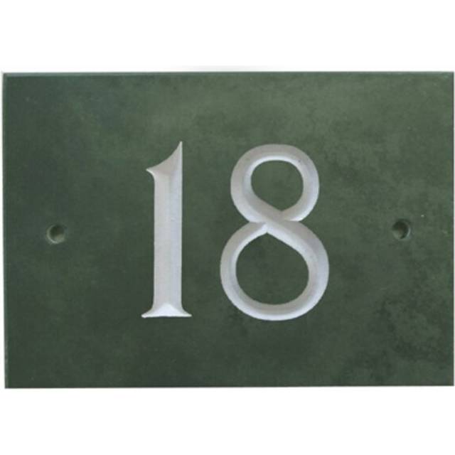 10cm Odacia Surface/Flush Mount House Number - Green (10cm H X 14cm W X 1cm D)