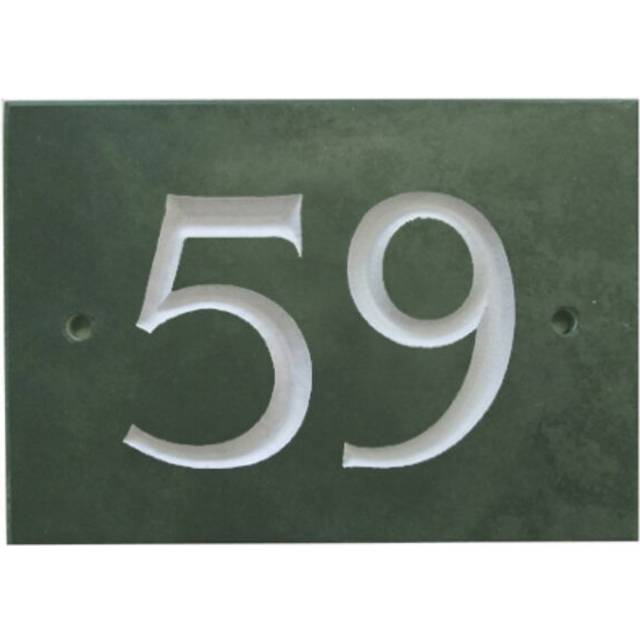10cm Odacia Surface/Flush Mount House Number - Green (10cm H X 14cm W X 1cm D)