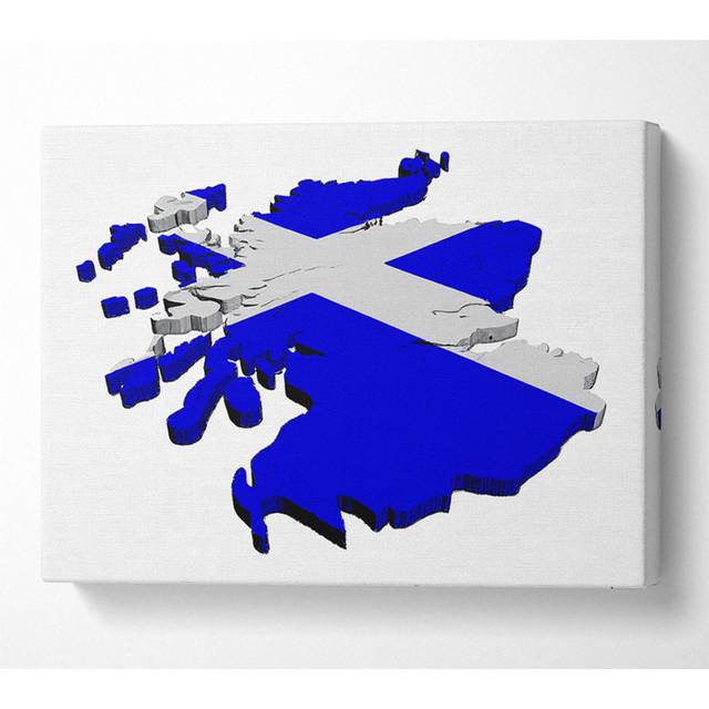 Map Of Scotland - Wrapped Canvas Art Prints - Multicolour (35.6cm H x 50.8cm W x 10cm D)