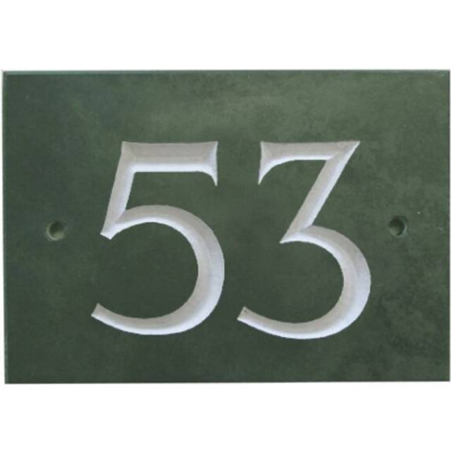 10cm Odacia Surface/Flush Mount House Number - Green (10cm H X 14cm W X 1cm D)