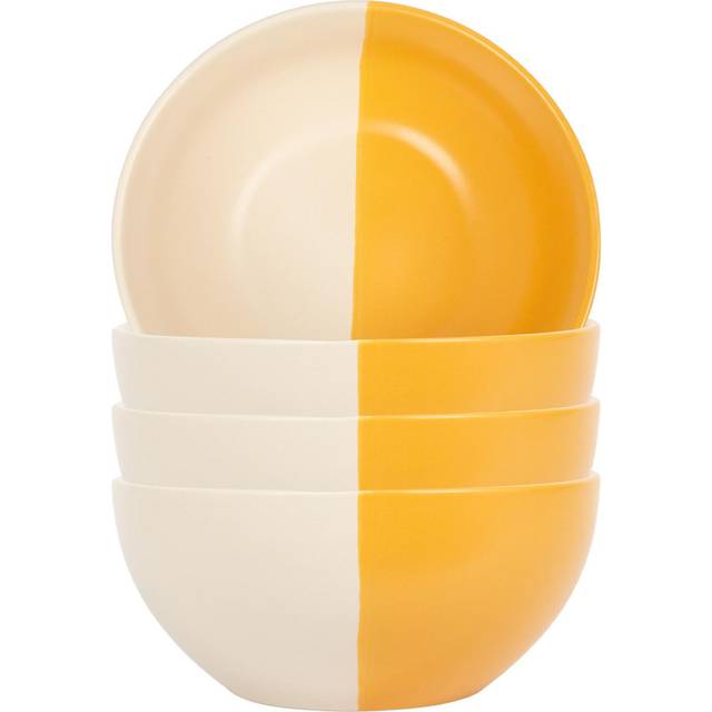 Nicola Spring Dipped Stoneware Cereal Bowls - 16.5cm - Yellow (57ml)