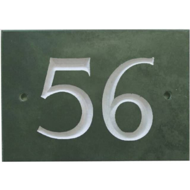 10cm Odacia Surface/Flush Mount House Number - Green (10cm H X 14cm W X 1cm D)