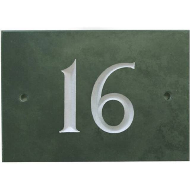 10cm Odacia Surface/Flush Mount House Number - Green (10cm H X 14cm W X 1cm D)