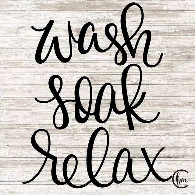 Wash Soak Relax by Fearfully Made Creations - Wrapped Canvas Graphic Art (30.48cm H x 30.48cm W)