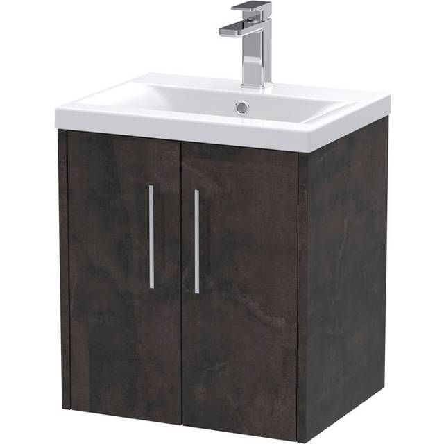 Juno 500mm Wall Hung Single Vanity - Metallic Slate (579mm H X 500mm W X 390mm D)