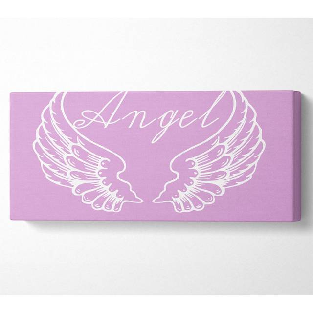 Angel Wings 4 Pink - Wrapped Canvas Art Prints (50.8cm H x 121.9cm W)