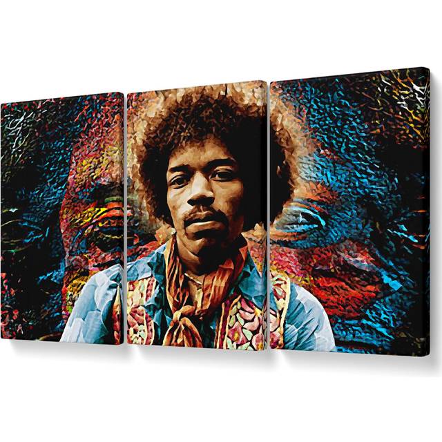 Jimi Hendrix Axis Bold As Love - 3 Piece Wrapped Canvas Graphic Art Set (81.3cm H x 163cm W)
