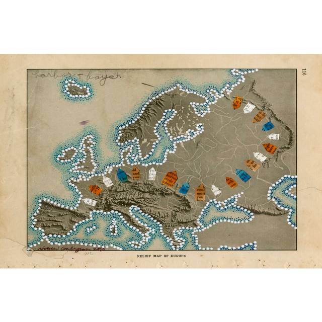 Relief Map of Europe by Nikki Galapon - Wrapped Canvas Graphic Art (20cm H x 30cm W)