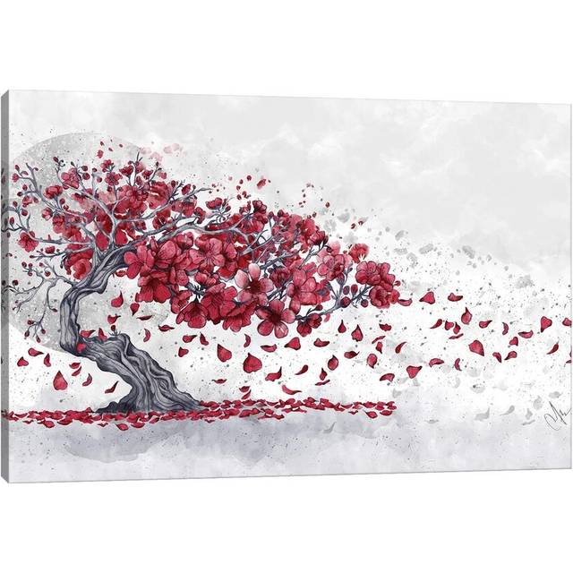 Cherry Blossom by Marine Loup - Graphic Art Print on Canvas - Wrapped Canvas (101.6 cm H x 66.04 cm W x 1.91 cm D)