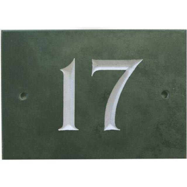 10cm Odacia Surface/Flush Mount House Number - Green (10cm H X 14cm W X 1cm D)