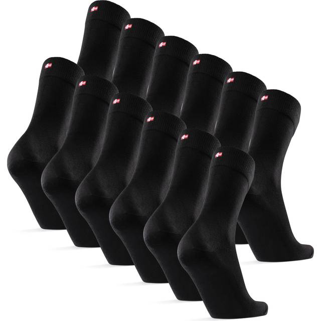 DANISH ENDURANCE 6-Pack Bambustrumpor, Mjuka Strumpor som Andas, för Herr & Dam, Svart, 39-42