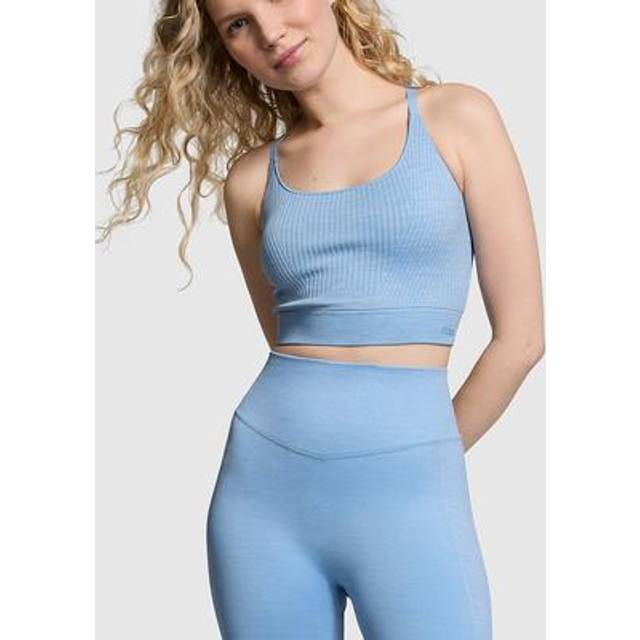 Victorias Secret PINK Denim Blue Seamless 6"Cycling Shorts - denim blue - LARGE
