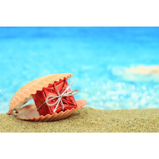 Gift Box in Sea Shell by Viperagp - Wrapped Canvas Photograph (81cm H x 122cm W)