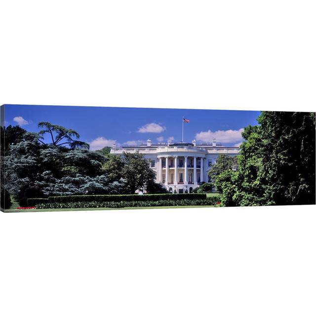 Facade of the Government Building, White House, Washington DC, USA - Wrapped Canvas Panoramic Photograph (121.92 cm H x 40.64 cm W x 1.91 cm D)