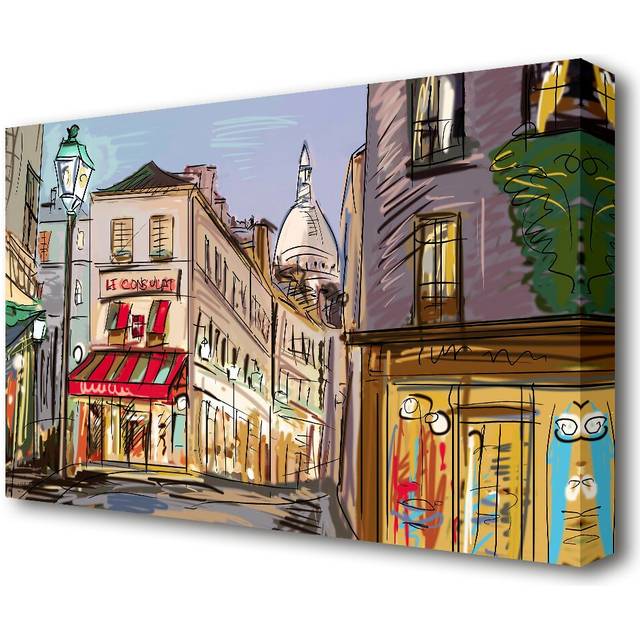 City Streets 4 Paris - Wrapped Canvas Drawing Print (101.6 cm H x 142.24 cm W x 4.4 cm D)