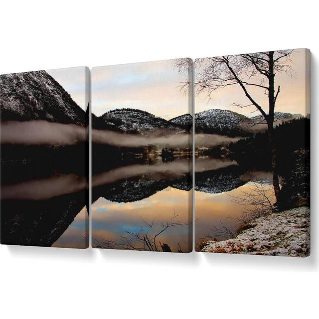 Lake Paradise - 3 Piece Wrapped Canvas Graphic Art (50.8cm H x 106.6cm W)