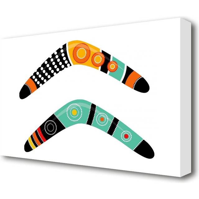 Aboriginal Boomerang - Wrapped Canvas Graphic Art Print (81.3 cm H x 121.9 cm W)
