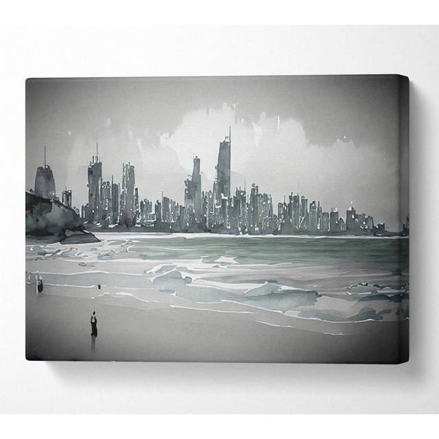 City Beach - Wrapped Canvas Art Prints - Multicolour (81cm H x 121.9cm W x 10cm D)