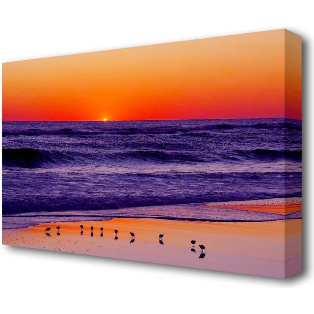 &#39;As The Sun Sets Over The Ocean Sunset&#39; - Wrapped Canvas Photographic Print (66 cm H x 101.6 cm W)