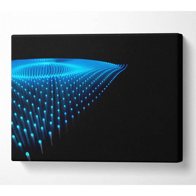 Blue Fairy Lights - Wrapped Canvas Art Prints - Multicolour (81cm H x 121.9cm W x 10cm D)