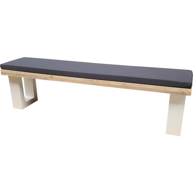 Antxon Traditional Bench - White (40cm H x 120cm W x 38cm D)