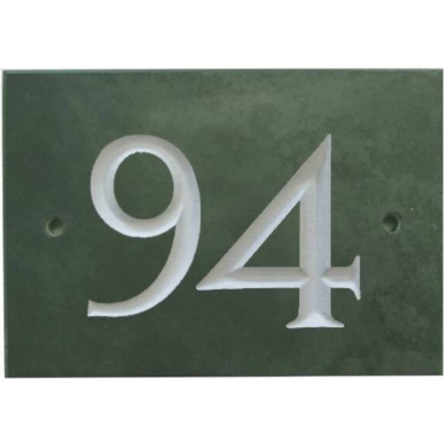 10cm Odacia Surface/Flush Mount House Number - Green (10cm H X 14cm W X 1cm D)