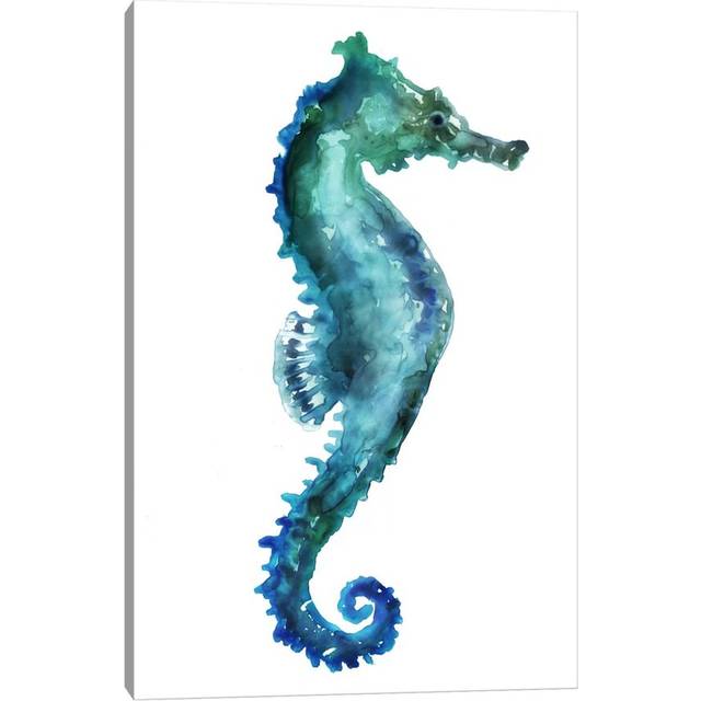 &#39;Sea Horse&#39; by Edward Selkirk - Floater Frame Graphic Art Print on Canvas - Wrapped Canvas (66cm H x 46cm W x 3.81cm D)
