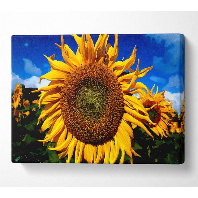 Huge Sunflower Faces - Print - Multicolour (35.6cm H x 50.8cm W x 10cm D)