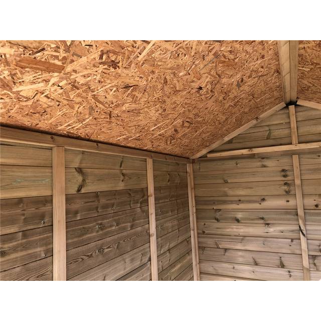Camil 8 ft. W x 10 ft. D Wood Tongue & Groove Reverse Apex Garden Shed - Green (243.84cm W X 304.8cm D X 213.36cm H)