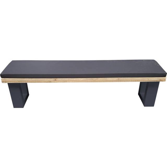 Antxon Traditional Bench - Black (40cm H x 140cm W x 38cm D)