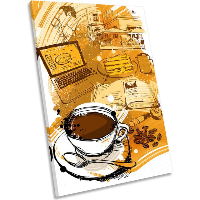 Coffee Shop Cup CafÃ© - Wrapped Canvas Painting (76.2cm H x 50.8cm W x 2cm D)