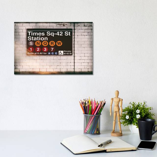 'Subway Times Square - 42 St Station' Graphic Art on Wrapped Canvas (66.04 cm H x 45.72 cm W x 1.91 cm D)