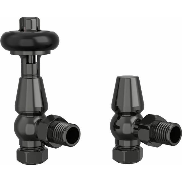 Traditional TRV Thermostatic Radiator Valves - Nickel Black
