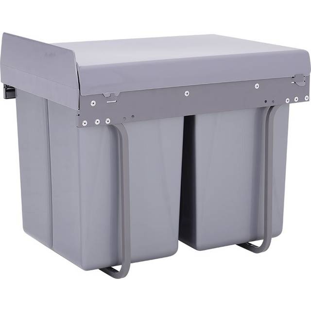 Shel 40 Litre Pull Out/Under Counter Rubbish Bin - Grey (40L)