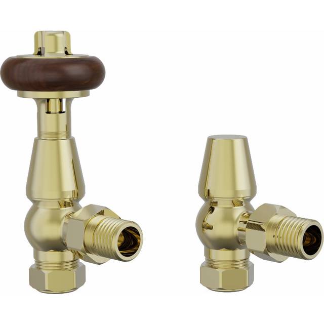 Traditional TRV Thermostatic Radiator Valves - Polished Brass