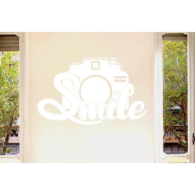Smile At The Camera Wall Sticker - White (Medium)